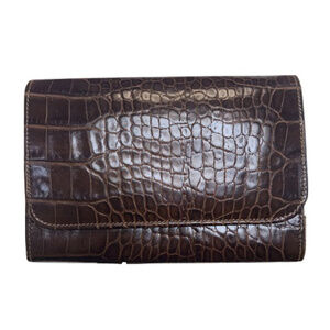 Lancel Brown Embossed Trifold Wallet